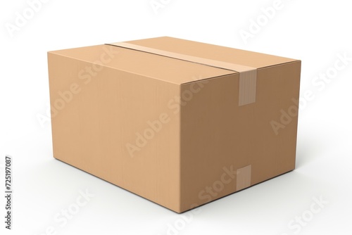 Close-up cardboard box on white background