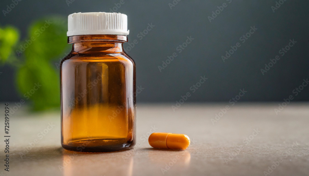 empty medication bottle with just two remaining capsules, evoking the fragility of health and the passage of time empty medication bottle with just two remaining capsules, evoking the fragility of health and the passage of time