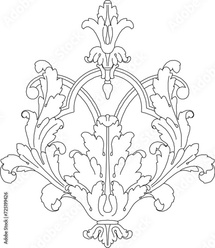 Sketch vector illustration design ornament ornate motif classic vintage ethnic sacred floral symbol icon