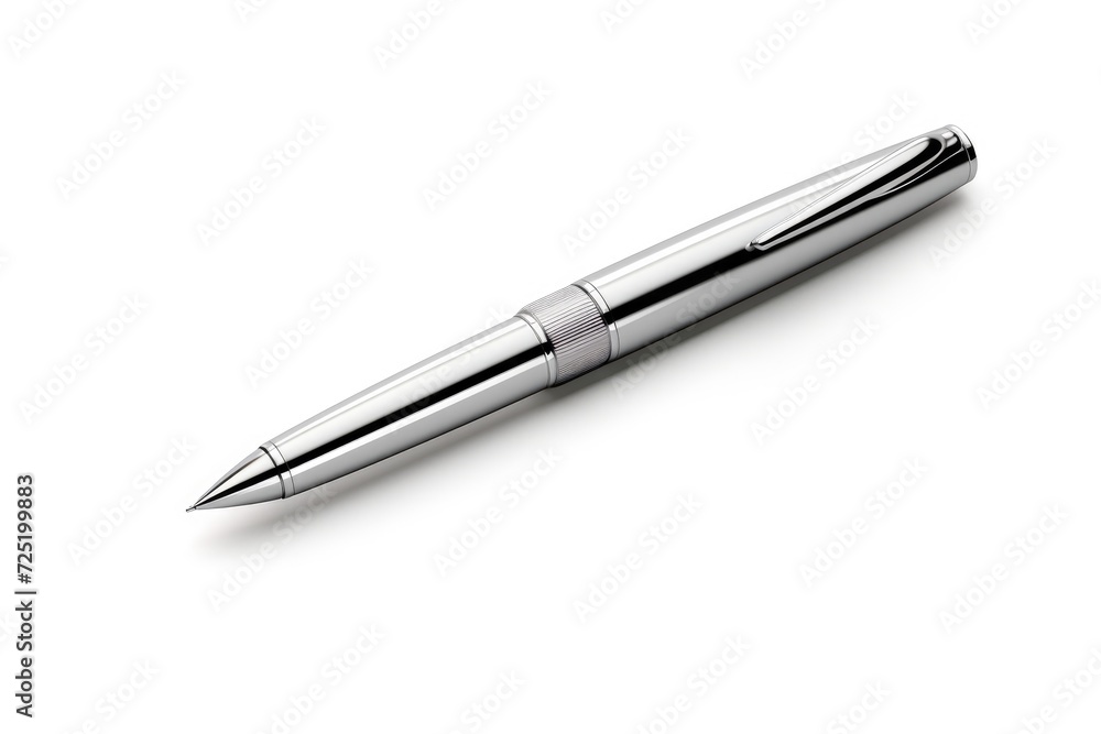 Close-up wooden pen on white background Close-up wooden pen on white background