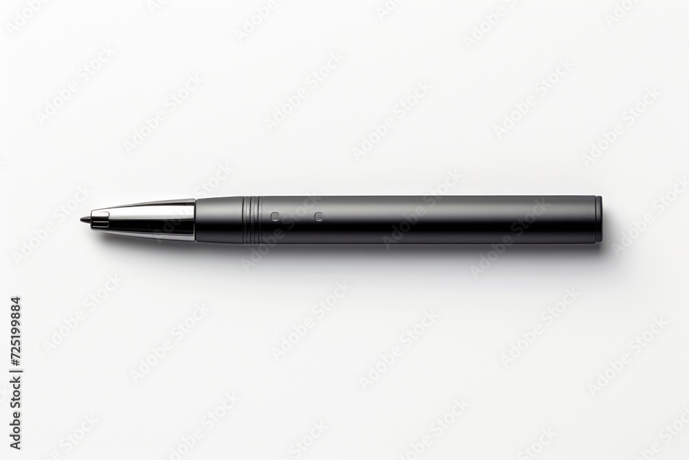 Close-up wooden pen on white background Close-up wooden pen on white background
