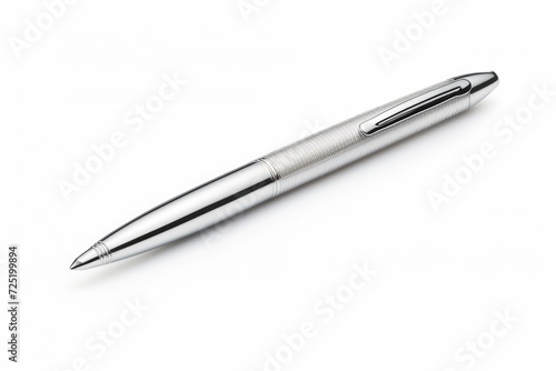 Close-up wooden pen on white background