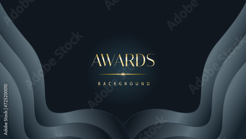 Awarding the nomination ceremony luxury black wavy background. Wedding entertainment night. Elegant luxury shine modern template certificate.	 photo