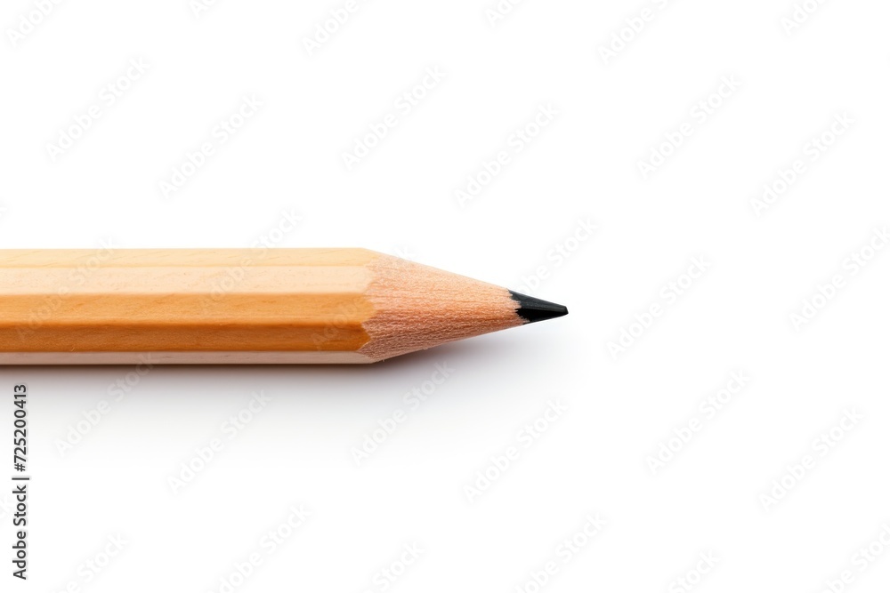 Close-up wooden pencil on white background Close-up wooden pencil on white background