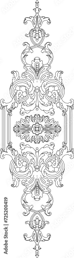 Vector sketch illustration of old ornament design ornate traditional ethnic vintage classic motif