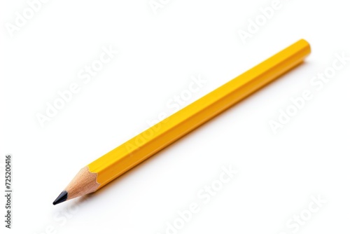 Close-up wooden pencil on white background