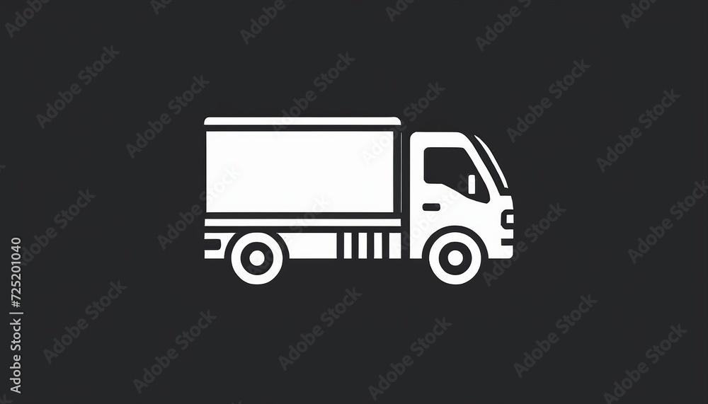 Fast Delivery Concept: Lorry Line Icon in Modern Flat Style Vector Design