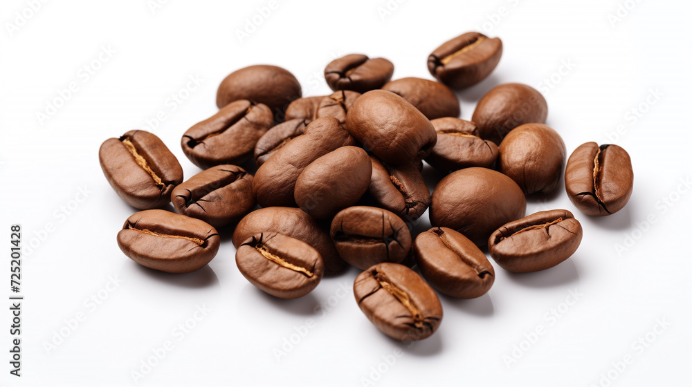 Naklejka premium coffee seeds isolated on white background