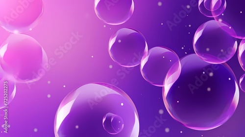 bubbles on Violet background. Abstract space gray background. generative ai