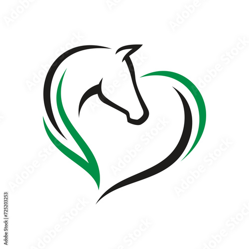 Horse Love logo Design Vector illustration