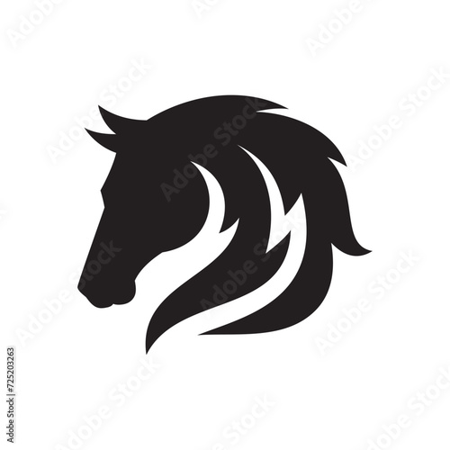 Horse logo. Stallion emblem. Wild mustang rearing icon. Luxury equine estate brand identity. Gold equestrian label design. Vector illustration.