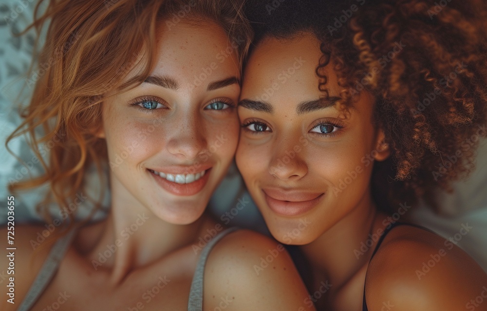 LGBTQ and diversity ideals, a loving, bonded homosexual-lesbian pair at home Spending time together, a lovely lesbian couple LGBTQ and diversity ideals, a loving, bonded homosexual-lesbian pair at home Spending time together, a lovely lesbian couple