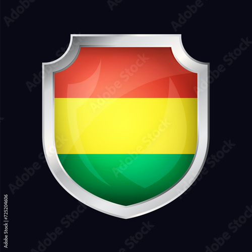 Free Download Bolivia Silver Shield Flag Icon - GFXLoad
