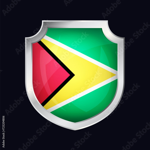 Free Download Guyana Silver Shield Flag Icon - GFXLoad