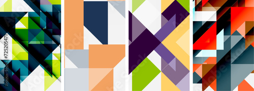 Set of abstract random triangle composition backgrounds. Vector illustration for for wallpaper, business card, cover, poster, banner, brochure, header, website