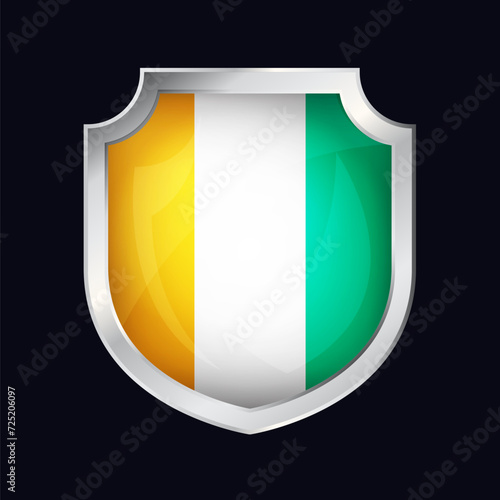 Free Download Ivory Coast Silver Shield Flag Icon - GFXLoad