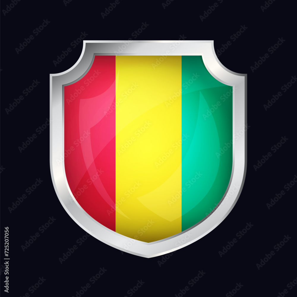 Fototapeta premium Guinea Silver Shield Flag Icon