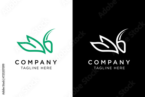 modern clean line grasshopper green logo