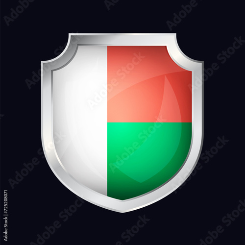 Madagascar Silver Shield Flag Icon photo