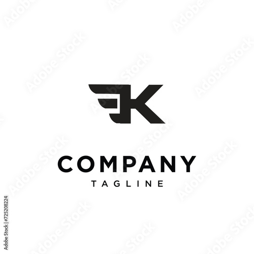 Letter K wings logo icon vector template