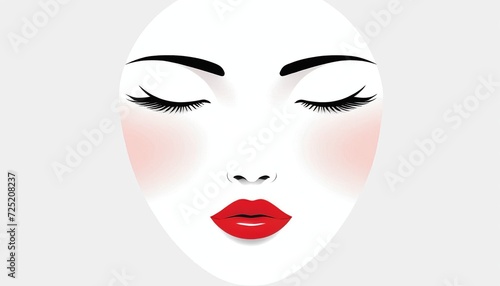 Red Lips Highlight: Vector Illustration of a Pretty Girl