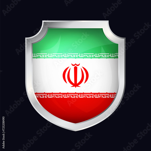 Iran Silver Shield Flag Icon photo