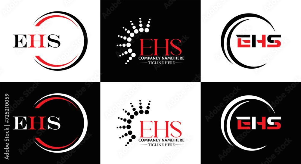 EHS logo. E H S design. WhitE H SHS letter. EHS, E H S letter logo SET design. Initial letter EHS linked circle uppercase monogram logo. E H S letter logo SET vector design. EHS letter logo design	
