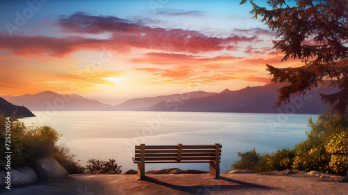 bench at sunset