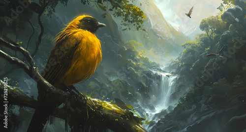 yellow bird and nature © Asep