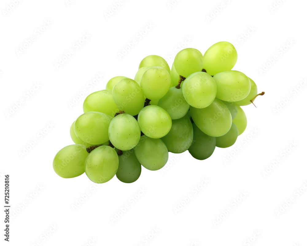 Green grape isolated on transparent background
