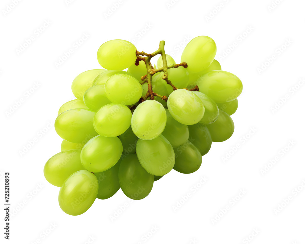 Green grape isolated on transparent background