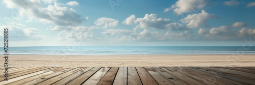 Serene Beachfront with Wooden Planks. 