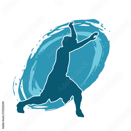 Silhouette of a man in dancing pose. Silhouette of a male dancer in performing pose.