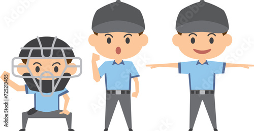 野球審判のイメージイラストセット