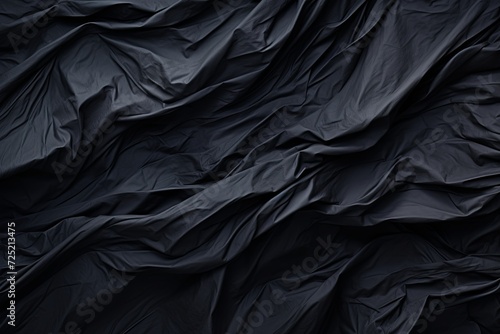 Black crumpled paper texture 
