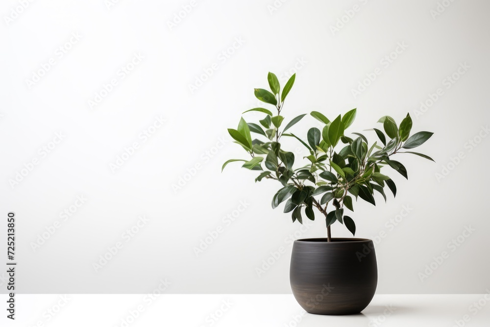 Trees in pots inside the house white background image
