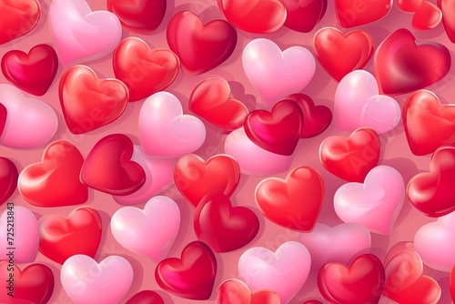 Red love heart seamless pattern illustration