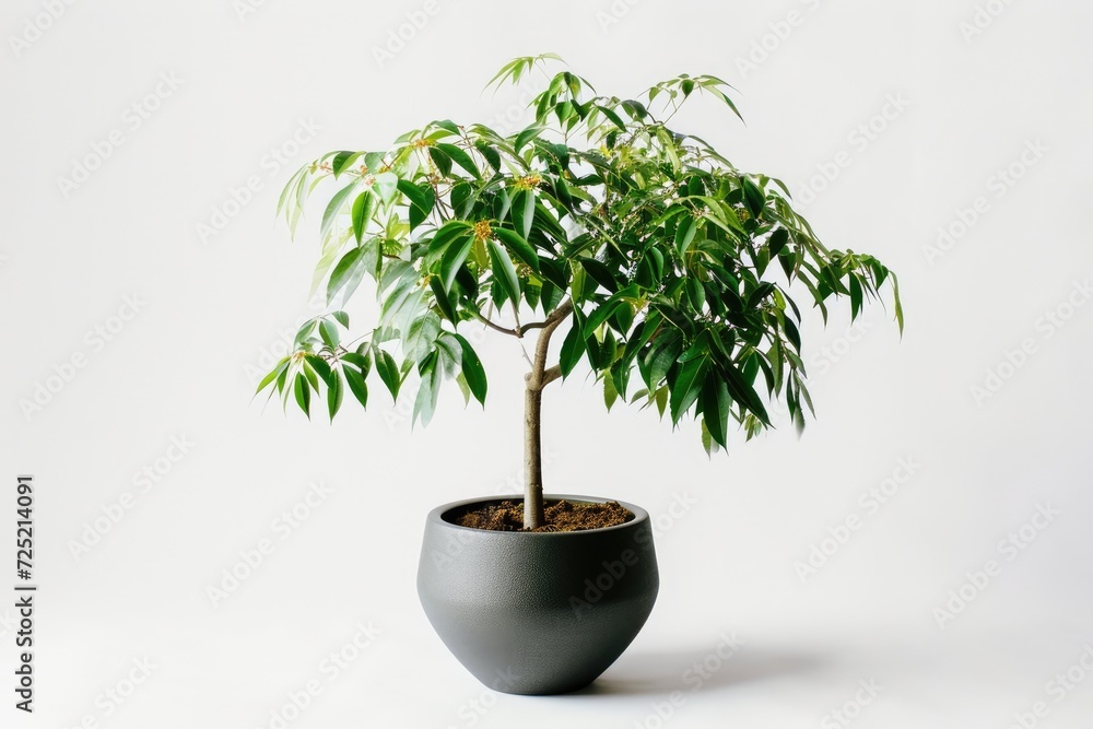 Trees in pots inside the house white background image Trees in pots inside the house white background image