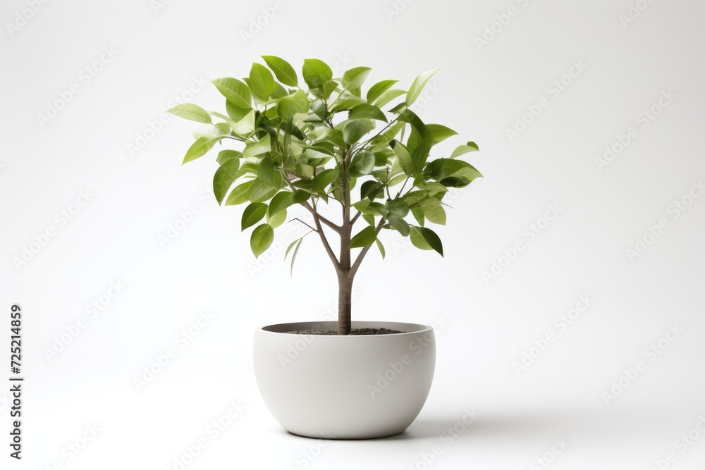 Trees in pots inside the house white background image Trees in pots inside the house white background image