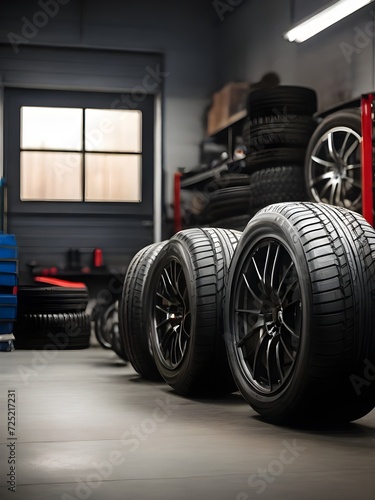 black tyres in garage