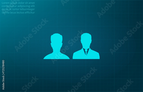 Business group, leader symbol. Vector illustration on blue background. Eps 10.