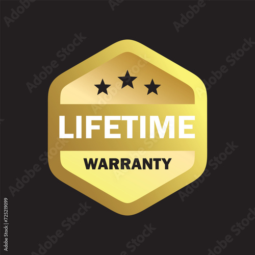 lifetime warranty sticker. guarantee sign and symbol.