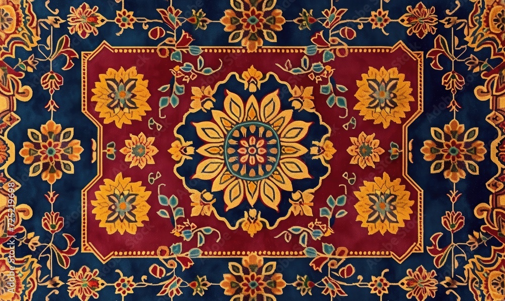 Naklejka premium carpet pattern. Indian sari patola motif 