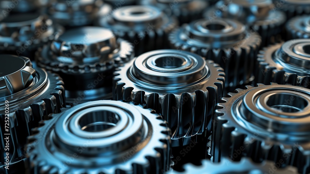 A lot of metal gears factory industry abstract. copy space for text. A lot of metal gears factory industry abstract. copy space for text.