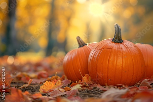 Autumn Halloween pumpkins Orange
