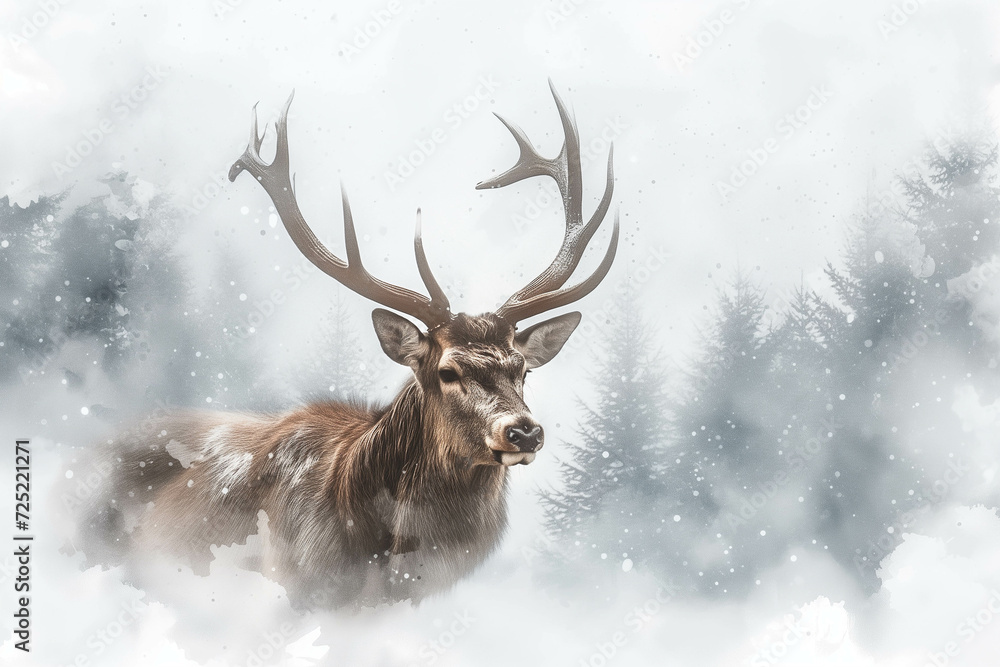 Beautiful drawing of a wild deer. Beautiful drawing of a wild deer.