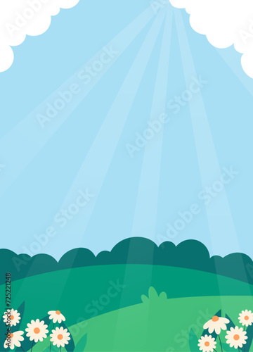 Natural spring portrait background vector illustration