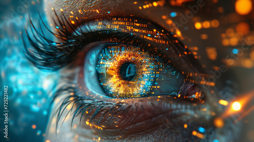 Data technology eye. Some elements are made using images obtained with the help of generative Ai technologies , generative ai photo