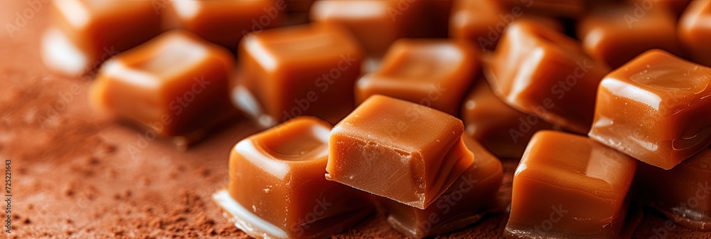 sweet caramels soft and chewy on solid background with copy space sweet caramels soft and chewy on solid background with copy space