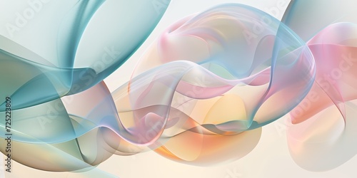 Floating abstract shapes  with soft-edged forms in pastel colors